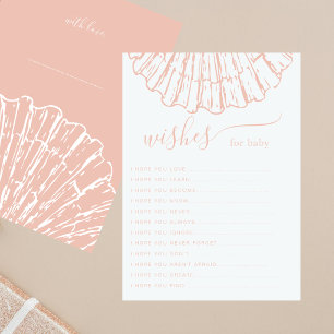 Blush Pink Clamshell Wishes For Baby Girls Shower