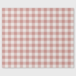 Blush Pink Classic Gingham Check Wrapping Paper