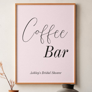 Blush Pink Coffee Bar Wedding Shower   Poster