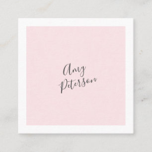 Blush pink colour block modern minimalist stylist square business card