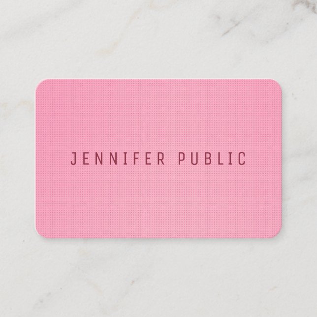 Blush Pink Colour Elegant Luxury Modern Template Business Card (Front)