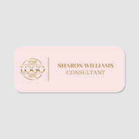 Blush Pink Company Business Logo Employee Magnetic