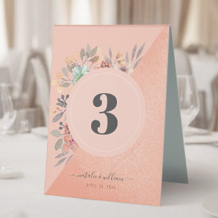 Blush Pink Copper Watercolor Floral Chic Wedding