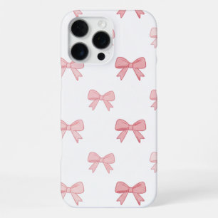 Blush Pink Coquette Bow Pattern Elegant Phone Case