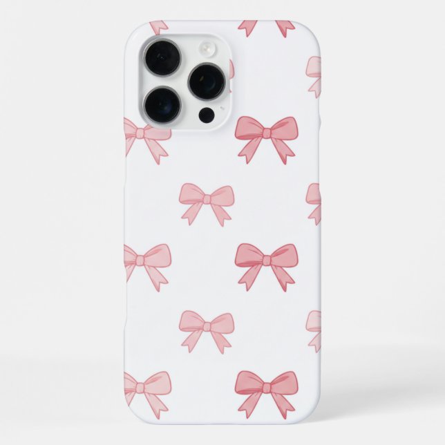 Blush Pink Coquette Bow Pattern Elegant Phone Case (Back)