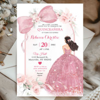 Blush Pink Coquette Floral Quinceañera
