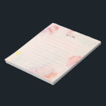 Blush Pink & Coral Floral Personalised Notepad<br><div class="desc">This personalised notepad design features a beautiful hand-painted abstract floral paint with coral pink and blush colours. Customise the text with your name and use it for any occasion or business. More matching products are available at my shop ByEunMee.</div>