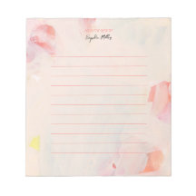 Blush Pink & Coral Floral Personalised Notepad