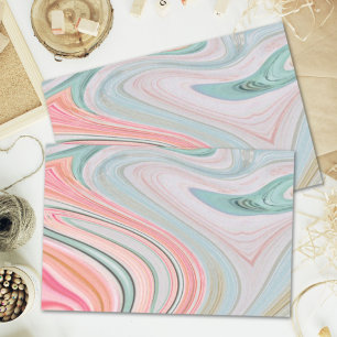 blush pink coral mint green rainbow marble swirls tissue paper