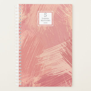 Blush Pink & Coral Scribbles   Monogrammed Planner