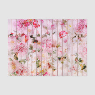 Blush pink coral watercolor floral modern stripes. tissue paper