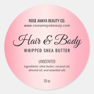 Blush Pink Cosmetic Beauty Body Butter Label