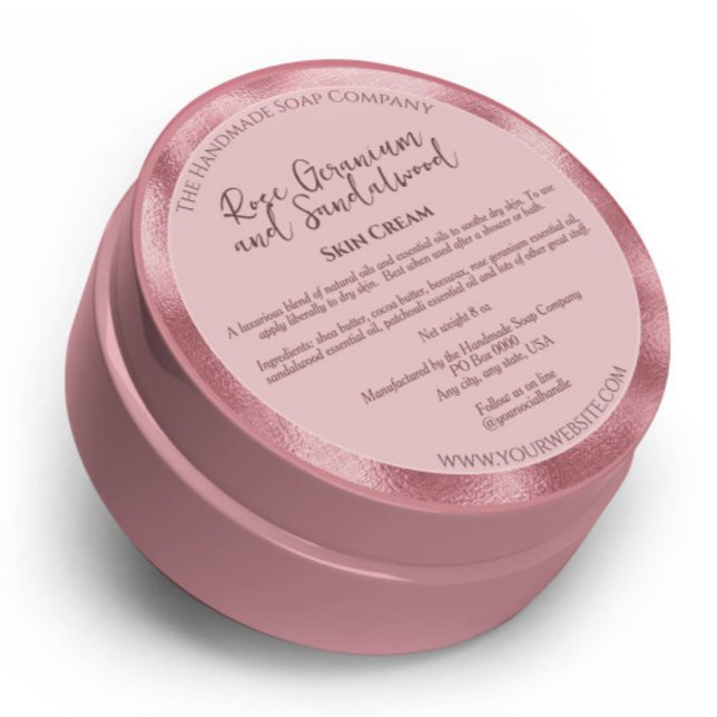 Blush Pink Cosmetics Jar Label w Ingredients (Creator Uploaded)
