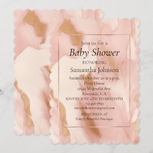Blush Pink Cow Animal Print Invitation