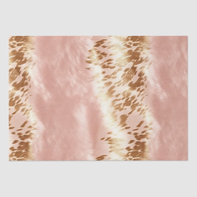 Blush Pink Cow Animal Print Tissue Paper (Front)