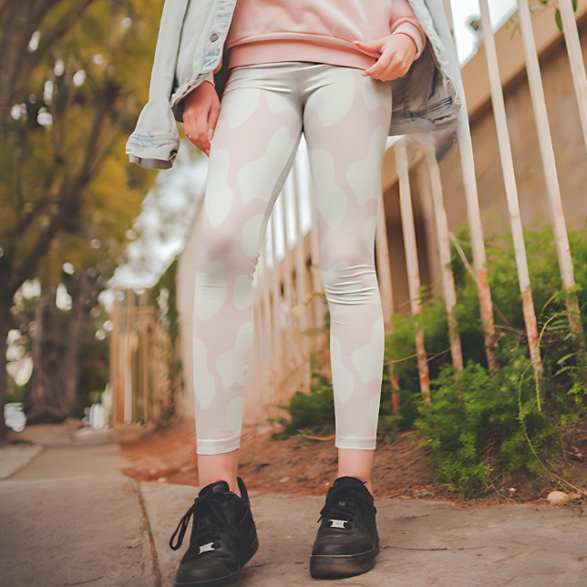 Blush Pink cow print Leggings (Creator Uploaded)