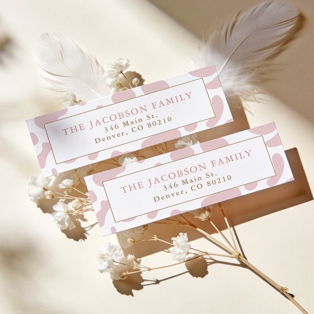 Blush Pink Cow Print Return Address (Creator Uploaded)