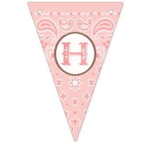 Blush Pink Cowgirl Bandanna Happy Birthday Bunting