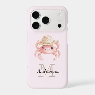 Blush Pink Crab with Hat Monogram