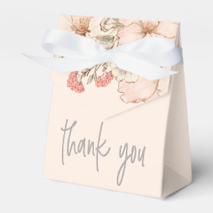Blush Pink Cream Florals Names Date Favour Box