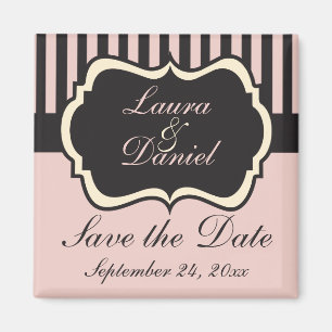 Blush Pink, Cream, Grey Save the Date Magnet