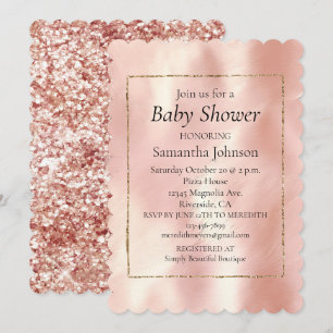 Blush Pink Cream White Cowhide Baby Shower Invitation