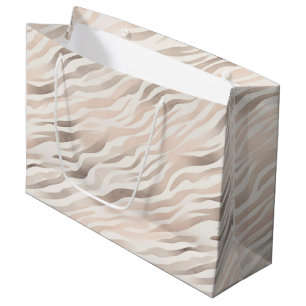 Blush Pink Cream Zebra Animal Birthday Large Gift Bag