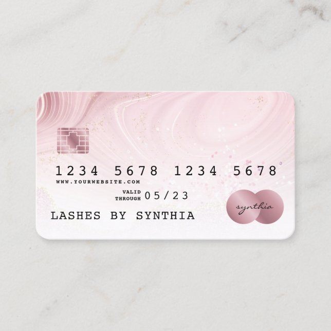 Blush Pink Credit Card add logo (Front)