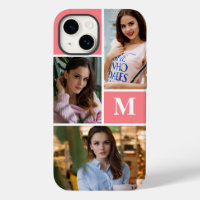 Blush Pink Custom 3 Photo Collage Monogrammed