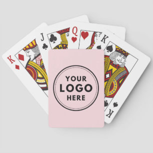 Blush Pink Custom Logo Business Branding Playing Cards