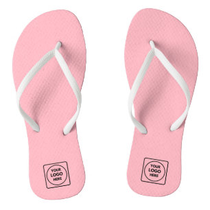 Blush Pink Custom Logo Modern Promotional Wear Flip Flops