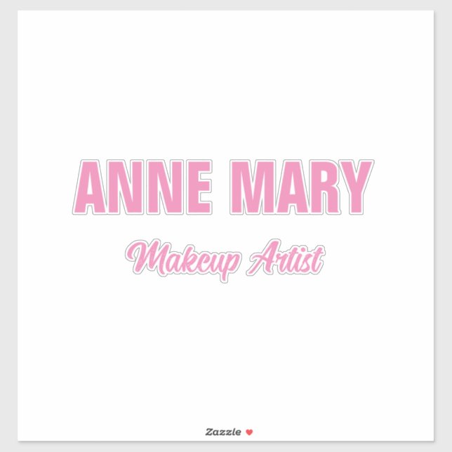Blush Pink Custom Name Makeup Artist Business (Sheet)
