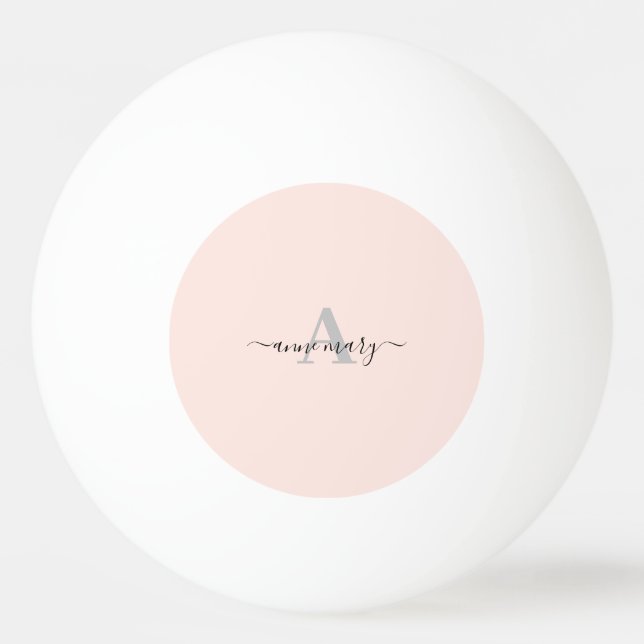 Blush Pink Custom Name Monogram Gift Favour Girly Ping Pong Ball (Front)