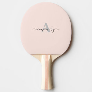 Blush Pink Custom Name Monogram Gift Favour Girly Ping Pong Paddle