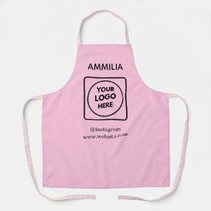 Blush Pink Custom Staff   Branded Employee Logo Apron