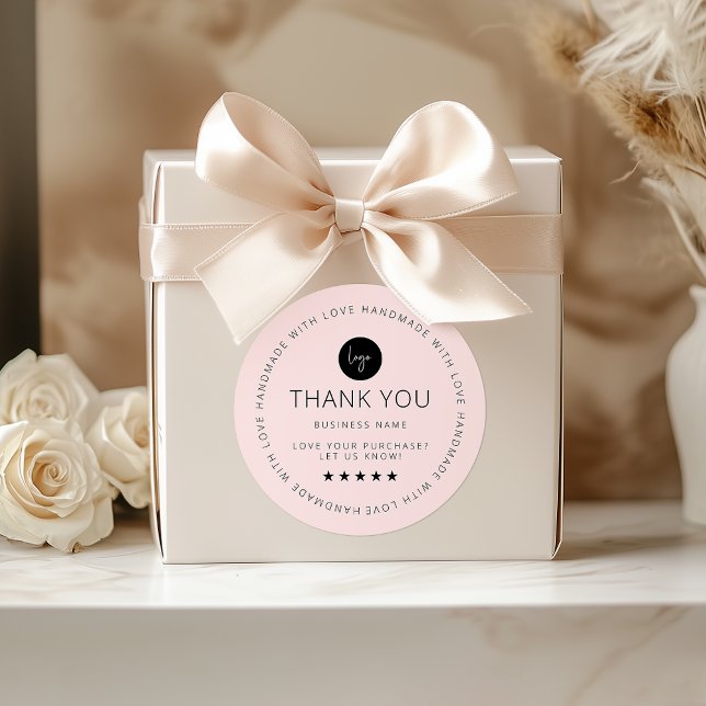 Blush Pink Custom Thank You Sticker With Logo (Blush Pink Custom Thank You Sticker With Logo)