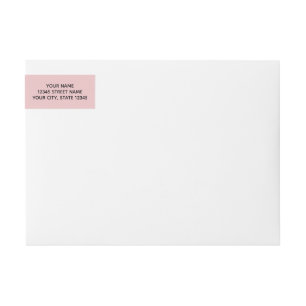 Blush pink custom wraparound return address labels