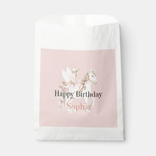 Blush Pink Cute Fairy Wings Dress Unicorn Birthday Favour Bags