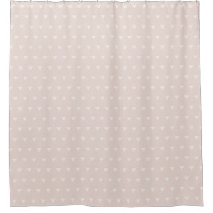 Blush Pink Cute Modern Geometric Triangles Pattern Shower Curtain