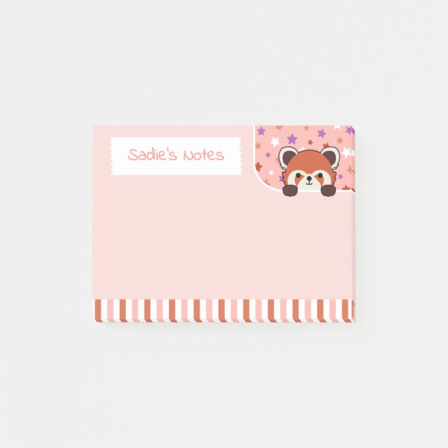 Blush Pink Cute Red Panda Peekabo Your Notes (Front)