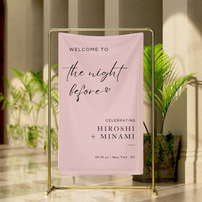 Blush Pink Cute Welcome To The Night Before Banner (Creator Uploaded)