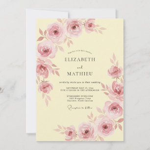 Blush Pink Dainty Spring Wedding Invitation