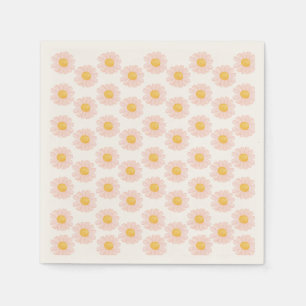 Blush Pink Daisy 1st Birthday Party Napkin