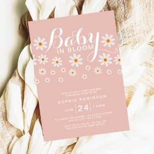 Blush Pink Daisy Baby in Bloom Shower Invitation