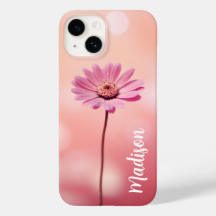 Blush Pink Daisy Custom Name Case-Mate iPhone 14 Case