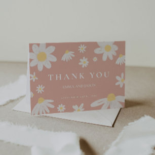Blush Pink Daisy Thank You Card