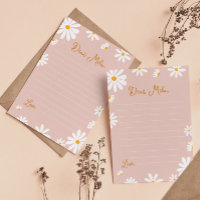 Blush Pink Daisy Time Capsule Note Message Card