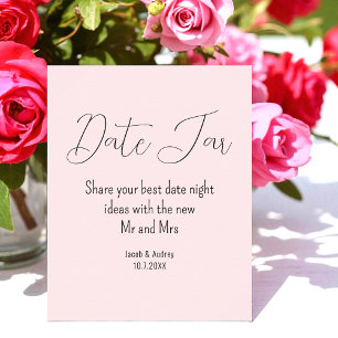 Blush Pink Date Jar Wedding Shower   Poster