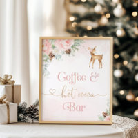 Blush pink deer birthday Coffe and cocoa bar
