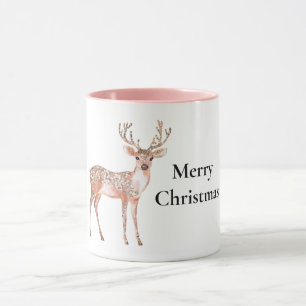 Blush Pink Deer Christmas  Mug